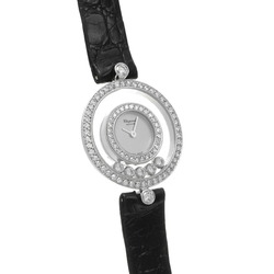 CHOPARD Happy Diamonds Double Bezel/Lug 5P 20/3957 Women's WG/Leather Wristwatch Quartz