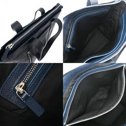 BVLGARI Fragment Collaboration Dark Blue Men's Leather Tote Bag