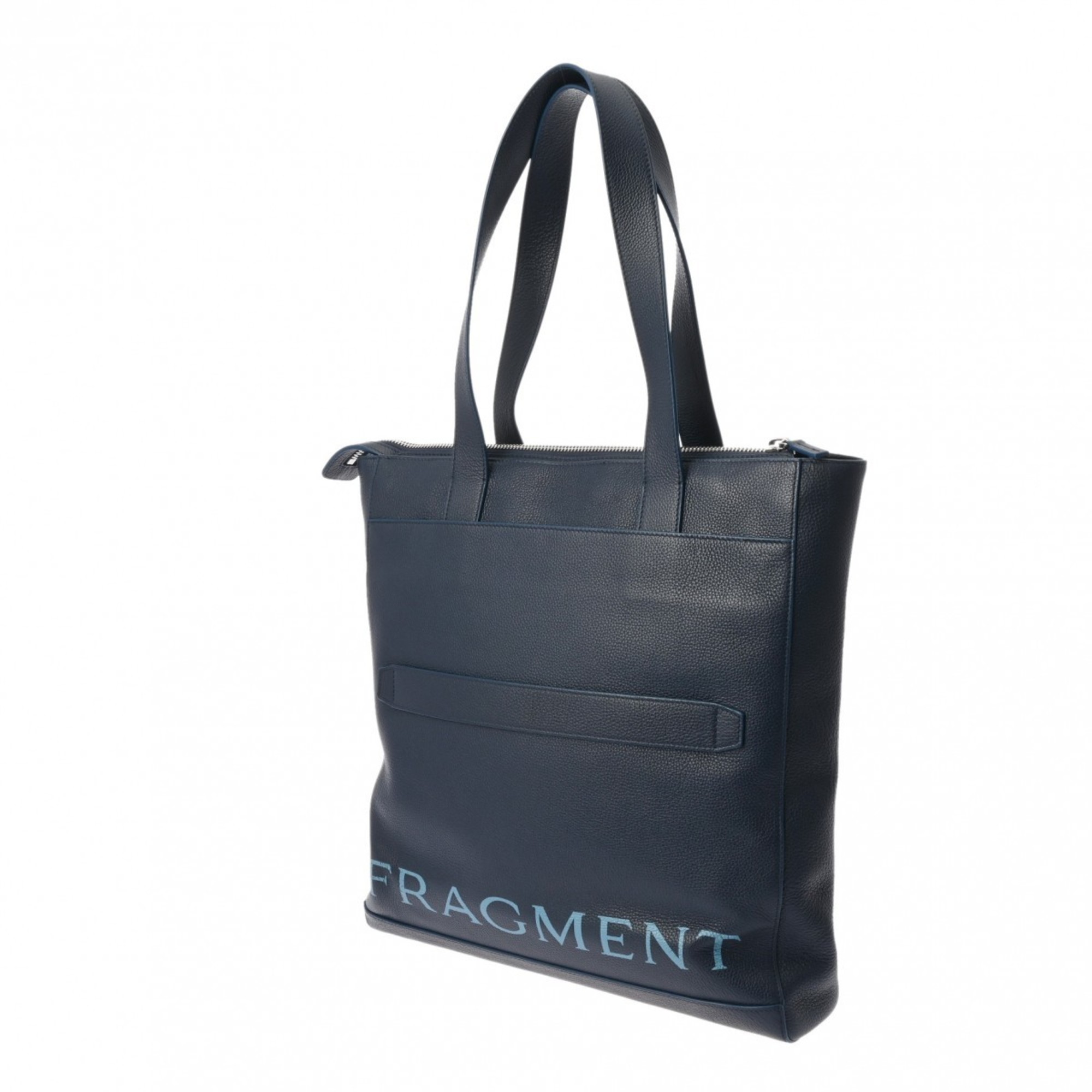 BVLGARI Fragment Collaboration Dark Blue Men's Leather Tote Bag