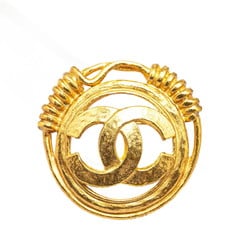 Chanel Coco Mark Brooch Gold Plated Women's CHANEL