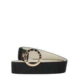 BVLGARI Mania Belt Size: 105/42 Black Canvas Leather Women's