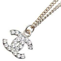 Chanel Coco Mark Rhinestone Necklace Metal Women's CHANEL