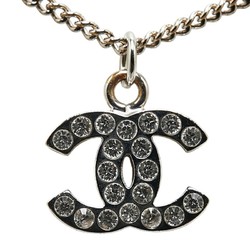 Chanel Coco Mark Rhinestone Necklace Metal Women's CHANEL