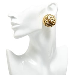 Chanel Coco Mark Earrings Gold Plated Women's CHANEL