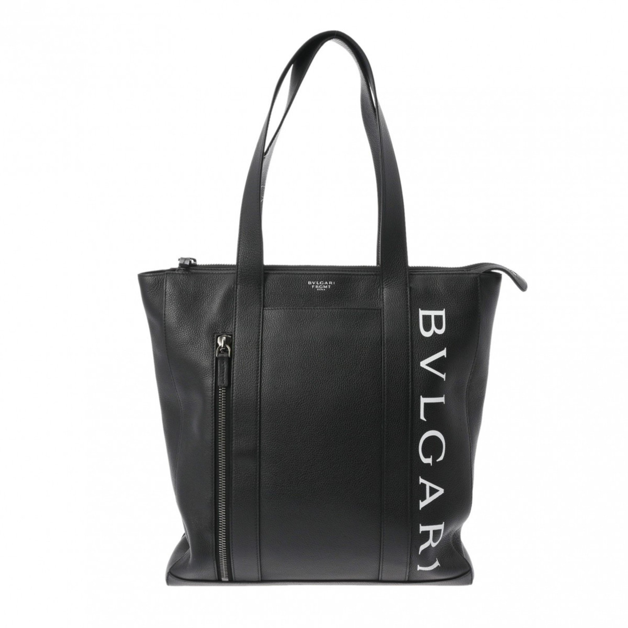 BVLGARI Fragment collaboration black men's leather tote bag