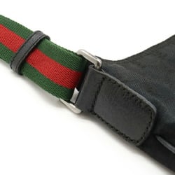 GUCCI Gucci GG Canvas Sherry Line Shoulder Bag Pochette Leather Black Green Red 189749