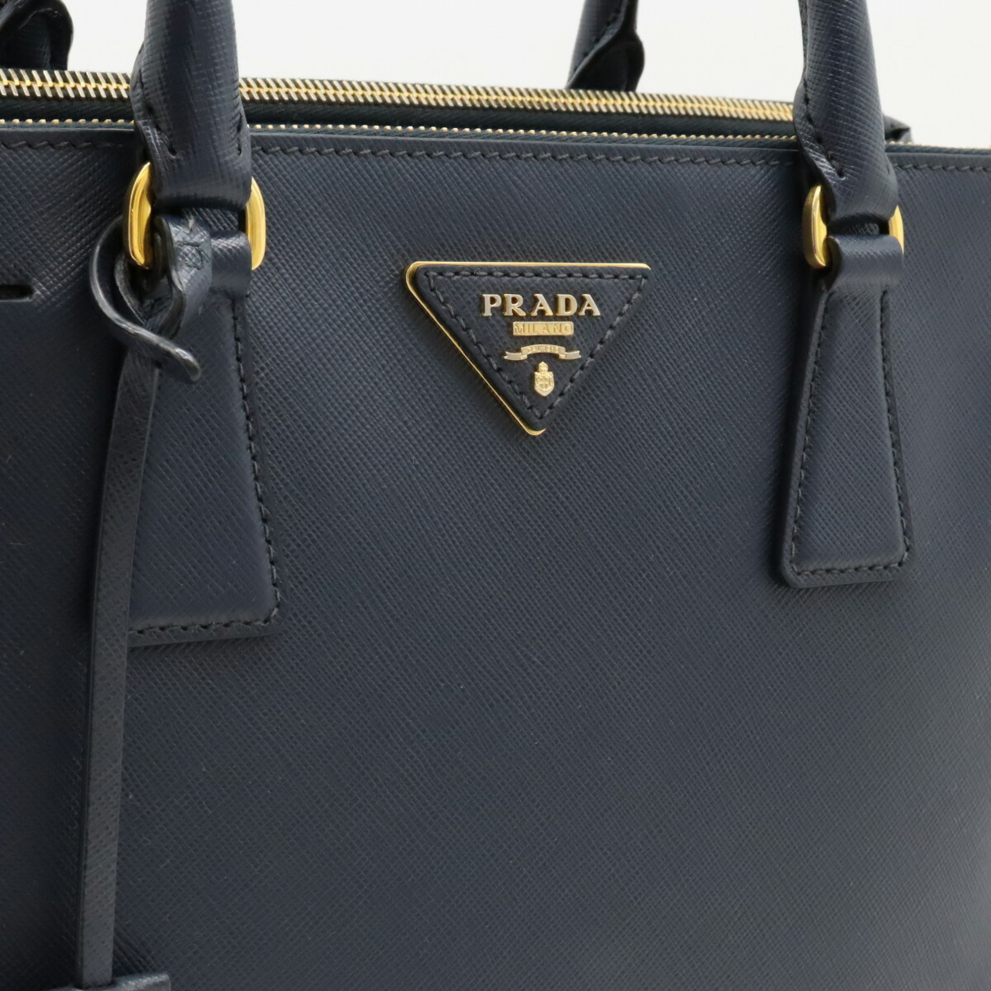 PRADA SAFFIANO LUX Saffiano Galleria handbag shoulder bag leather navy blue BN1801