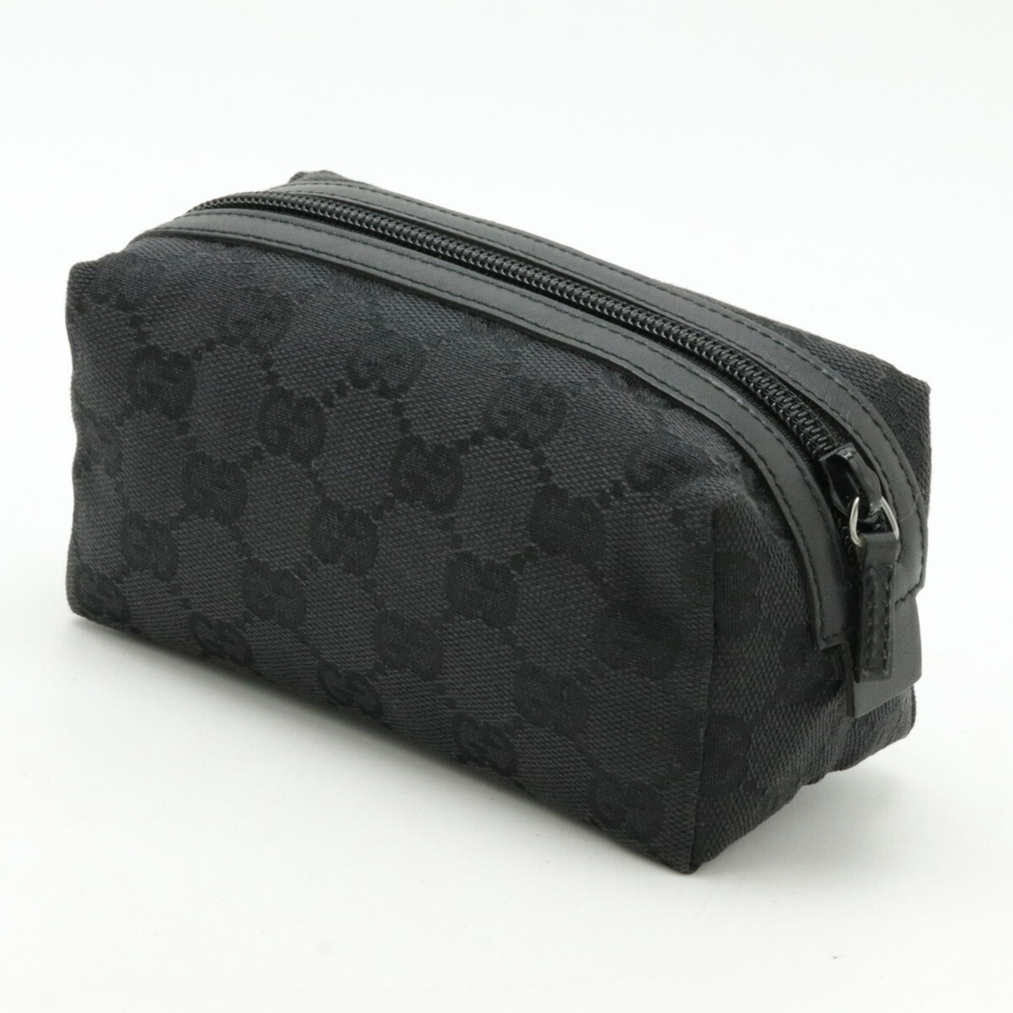 GUCCI GG Canvas Pouch Multi-Pouch Leather Black 29596