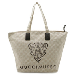 GUCCI MUSEO GG canvas tote bag, shoulder tote, leather, light beige, brown, 283416