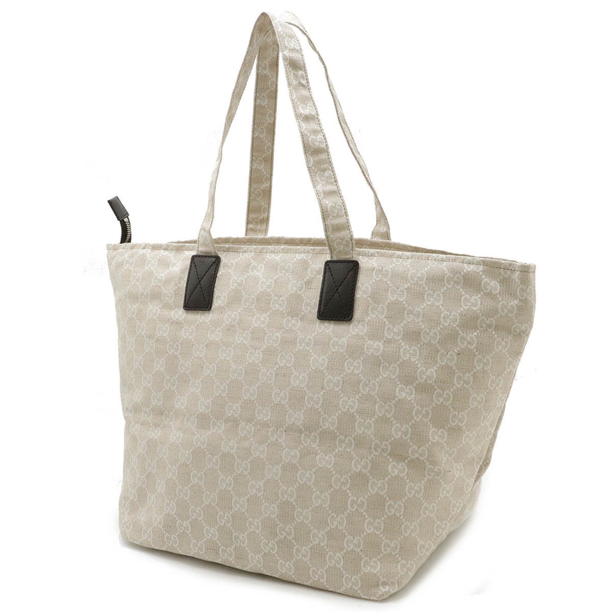 GUCCI MUSEO GG canvas tote bag, shoulder tote, leather, light beige, brown, 283416