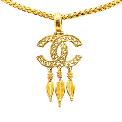 Chanel Coco Mark Long Necklace Gold Plated Women's CHANEL