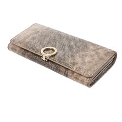 BVLGARI Large Wallet Beige Women's Leather Long