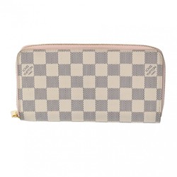 LOUIS VUITTON Damier Azur Zippy Wallet Rose Ballerine N63503 Unisex Canvas Long