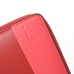 LOEWE Compact Wallet Red Pink Women's Leather Tri-fold