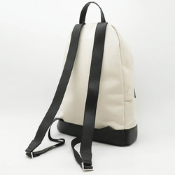 BALENCIAGA Backpack Canvas Leather Natural Black 392007