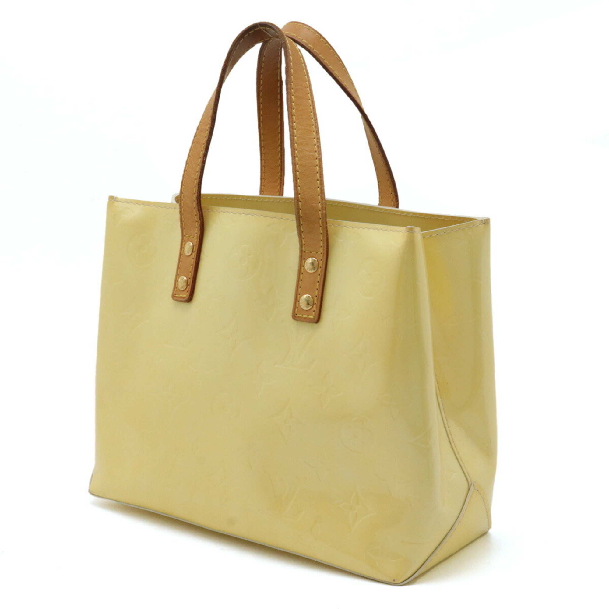 LOUIS VUITTON Louis Vuitton Monogram Vernis Reed PM Handbag Tote Bag Pearl Cream Yellow M91336