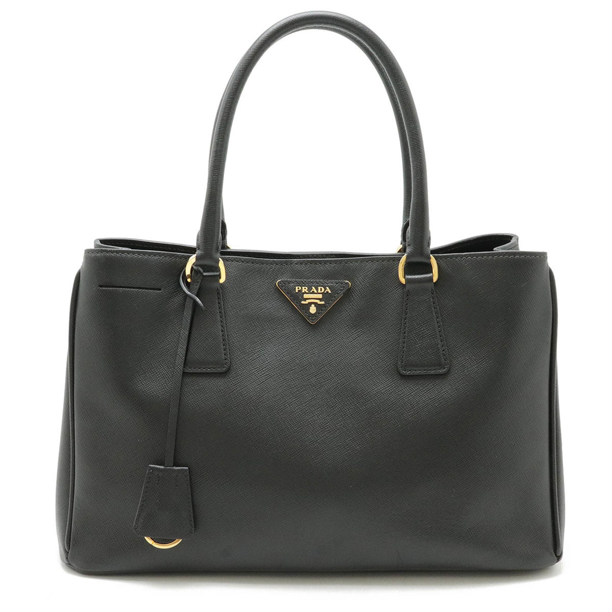 PRADA SAFFIANO LUX Handbag Tote Bag Leather NERO Black Purchased at an overseas boutique BN1874