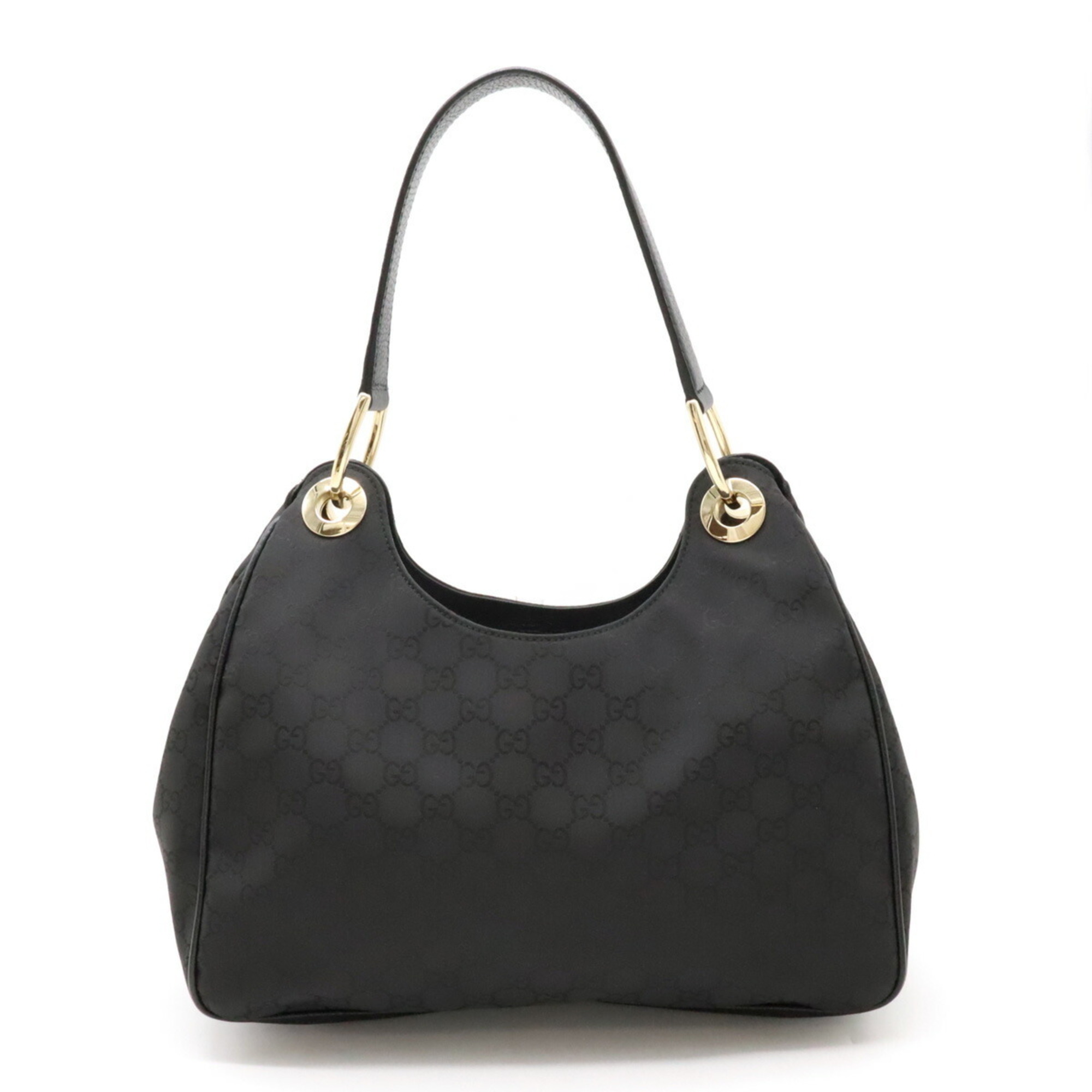 GUCCI GG nylon shoulder bag handbag black 257265