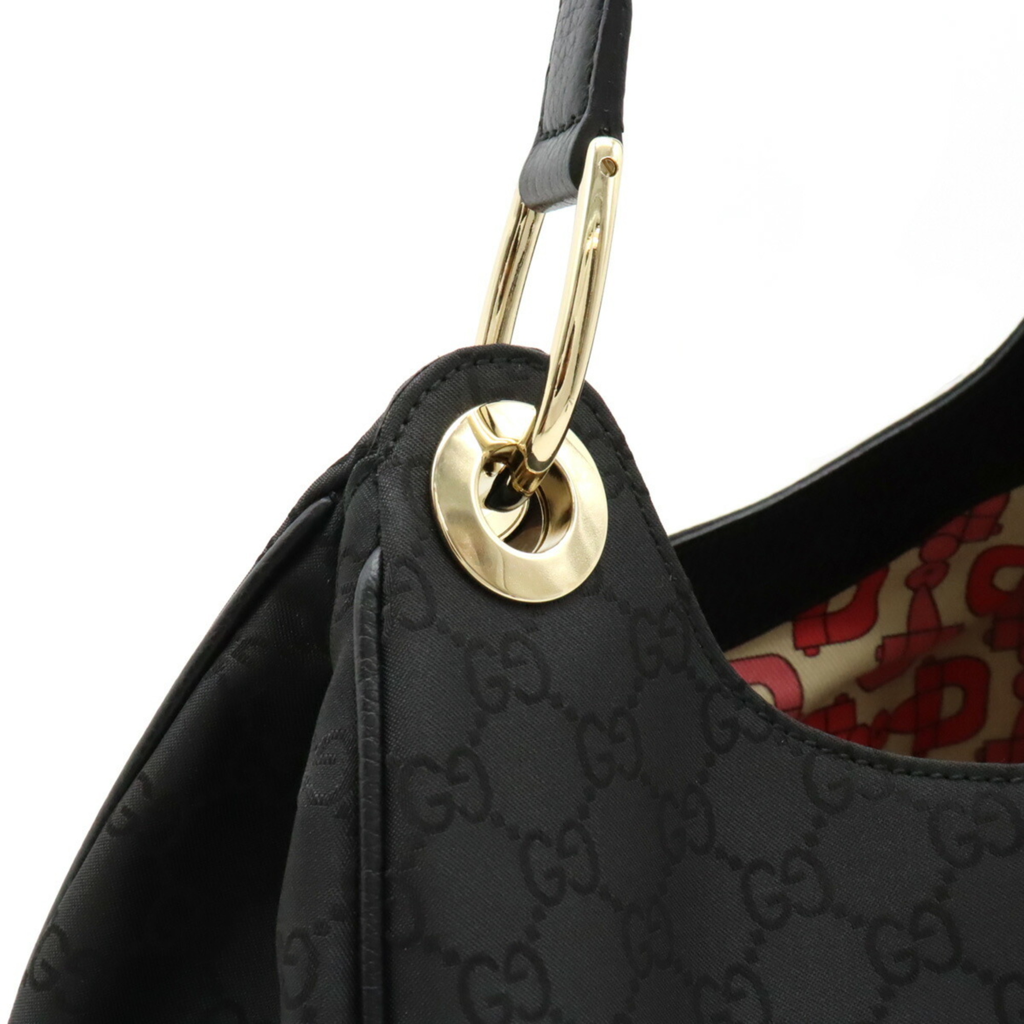 GUCCI GG nylon shoulder bag handbag black 257265