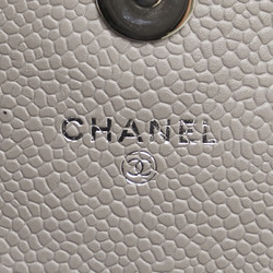 Chanel Coco Mark Half Moon Shoulder Bag Grey Silver Leather Women's CHANEL