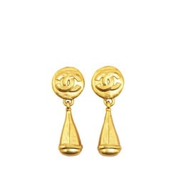 Chanel Coco Mark Earrings Gold Plated Women's CHANEL