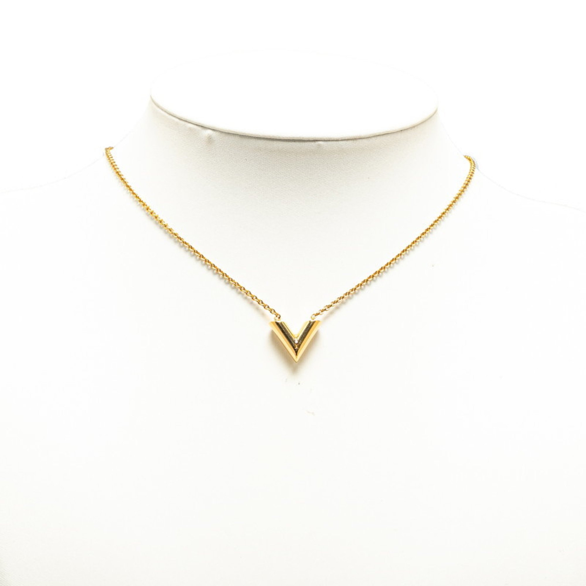 Louis Vuitton Essential V Necklace M61083 Gold Plated Women's LOUIS VUITTON