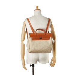 Hermes Airbag Ad PM Backpack Handbag Beige Natural Toile H Women's HERMES