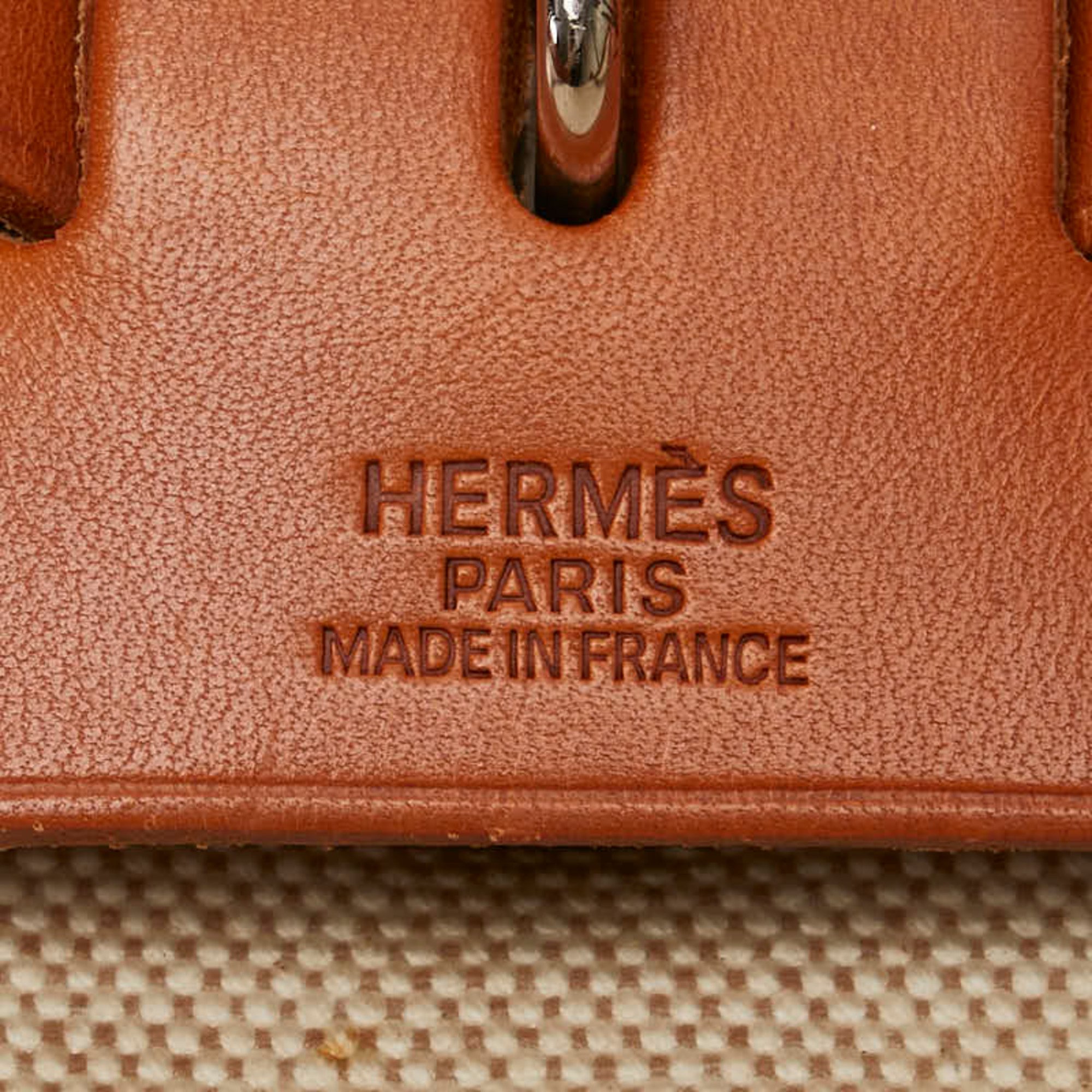 Hermes Airbag Ad PM Backpack Handbag Beige Natural Toile H Women's HERMES