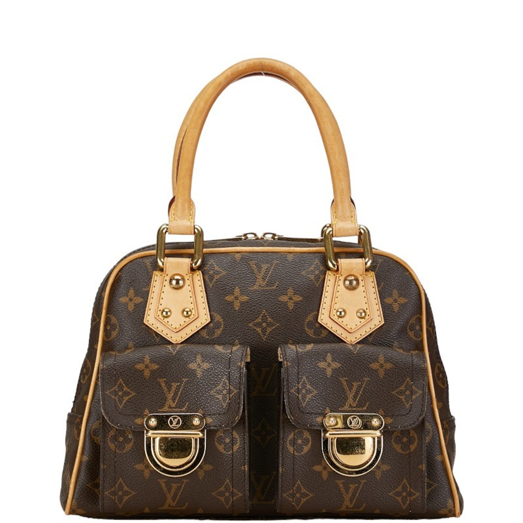 Louis Vuitton Monogram Manhattan PM Handbag M40026 Brown PVC Leather Women's LOUIS VUITTON