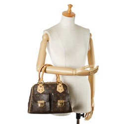 Louis Vuitton Monogram Manhattan PM Handbag M40026 Brown PVC Leather Women's LOUIS VUITTON