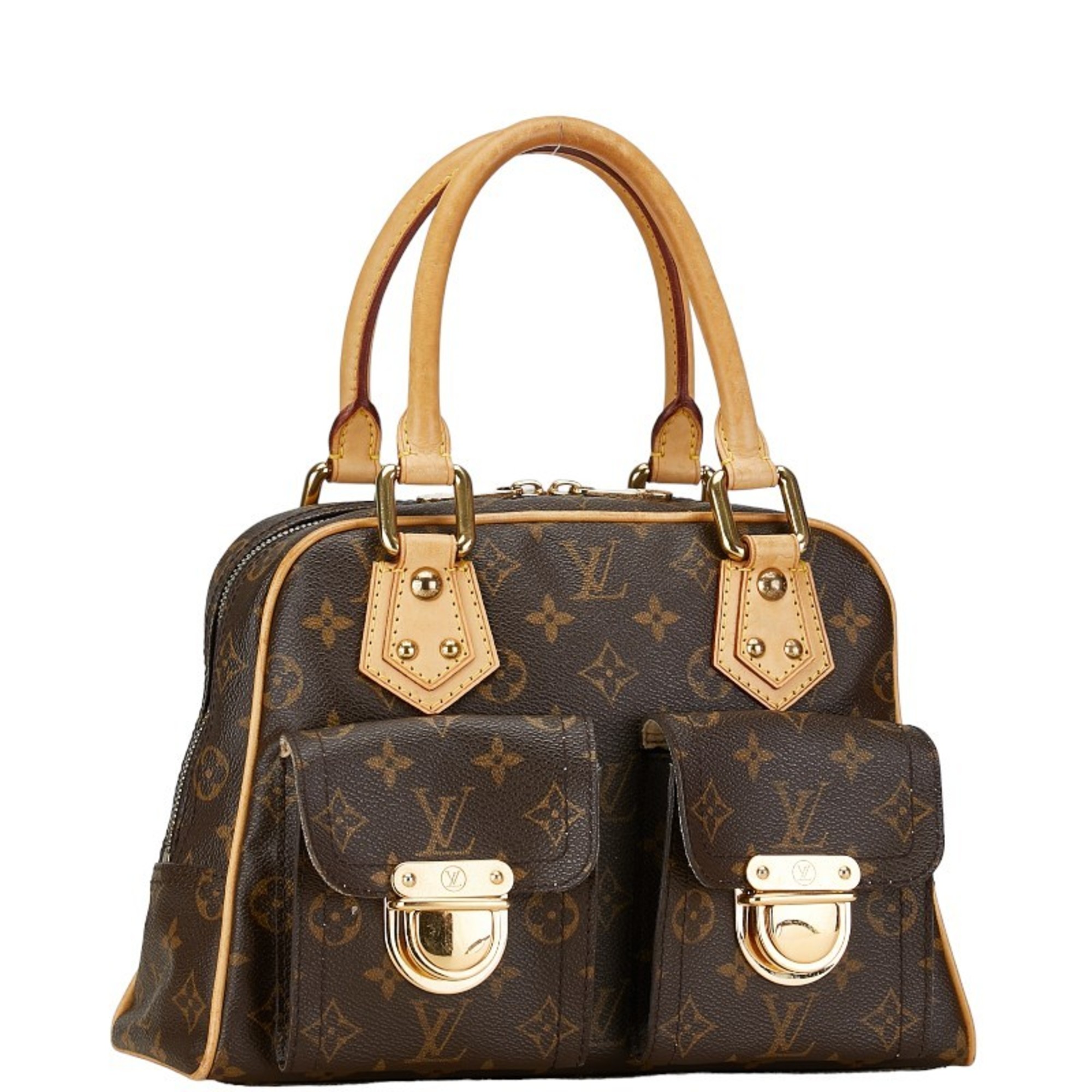 Louis Vuitton Monogram Manhattan PM Handbag M40026 Brown PVC Leather Women's LOUIS VUITTON