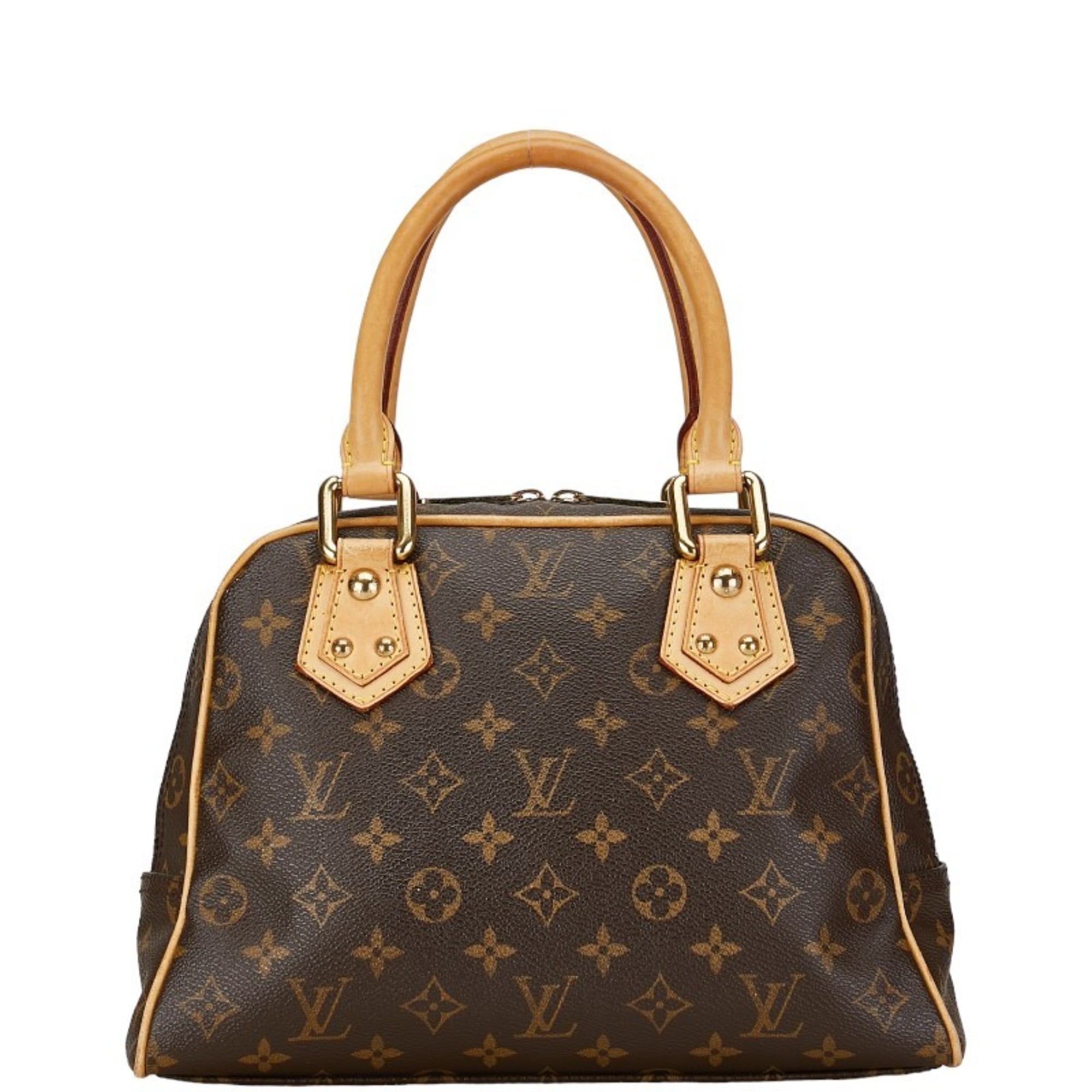 Louis Vuitton Monogram Manhattan PM Handbag M40026 Brown PVC Leather Women's LOUIS VUITTON