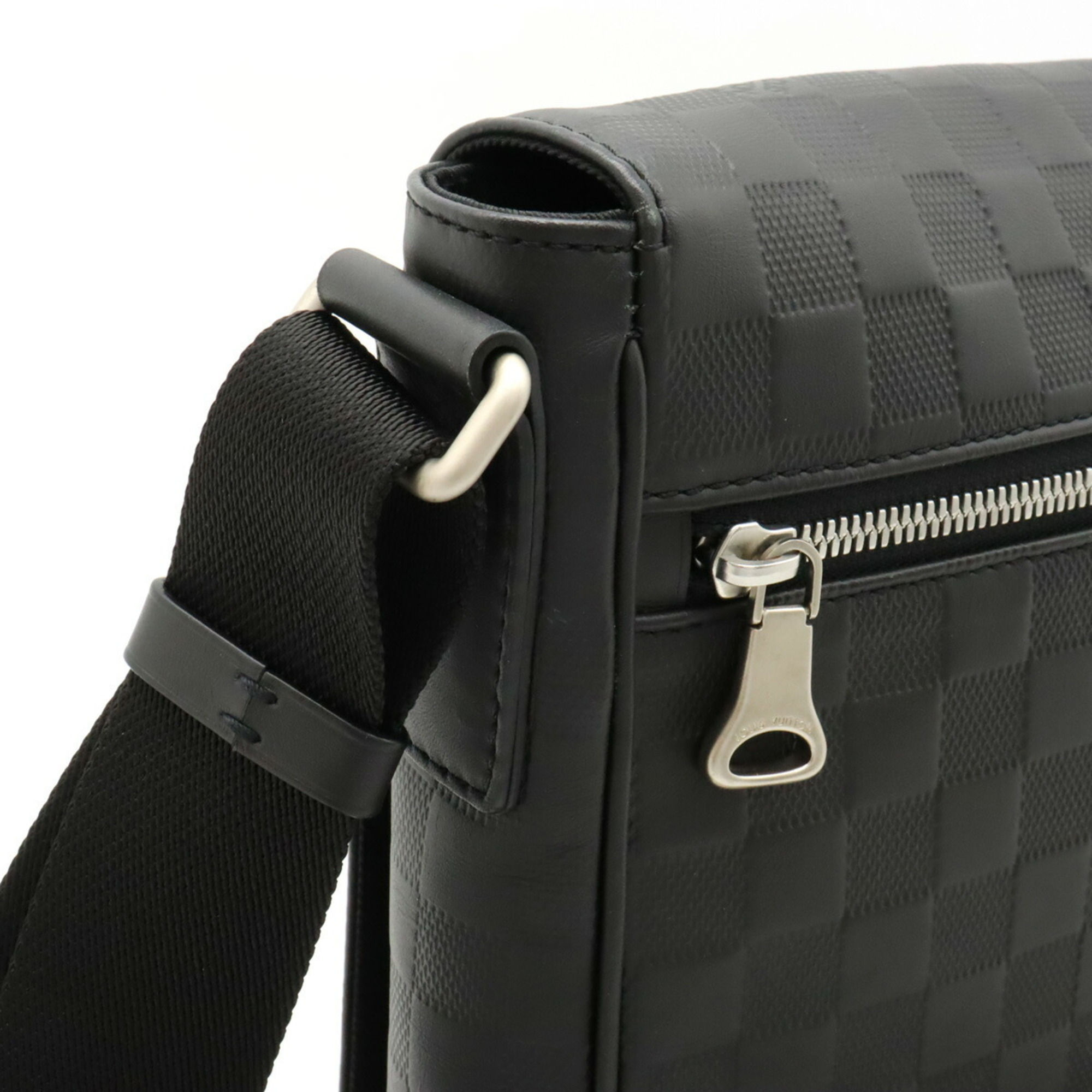 LOUIS VUITTON Damier Infini District PM Shoulder Bag Onyx Black N41033