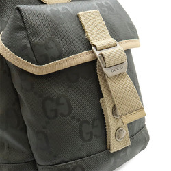 GUCCI Gucci Off The Grid Backpack Sling Bag Body Shoulder Nylon Canvas Gray Beige 658631