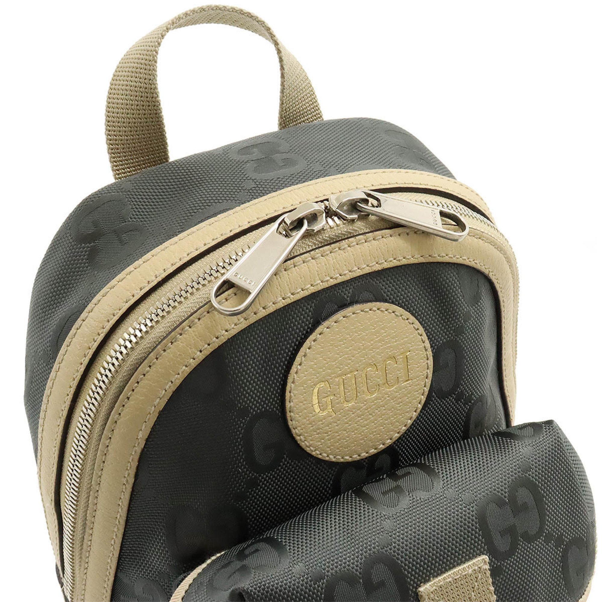 GUCCI Gucci Off The Grid Backpack Sling Bag Body Shoulder Nylon Canvas Gray Beige 658631