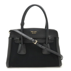 PRADA Prada Handbag Tote Bag Shoulder Canvas Leather NERO Black Purchased at a domestic boutique BN2595