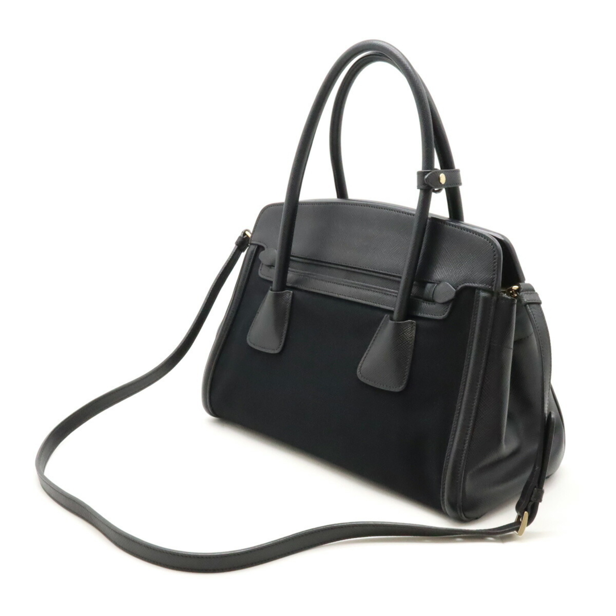 PRADA Prada Handbag Tote Bag Shoulder Canvas Leather NERO Black Purchased at a domestic boutique BN2595