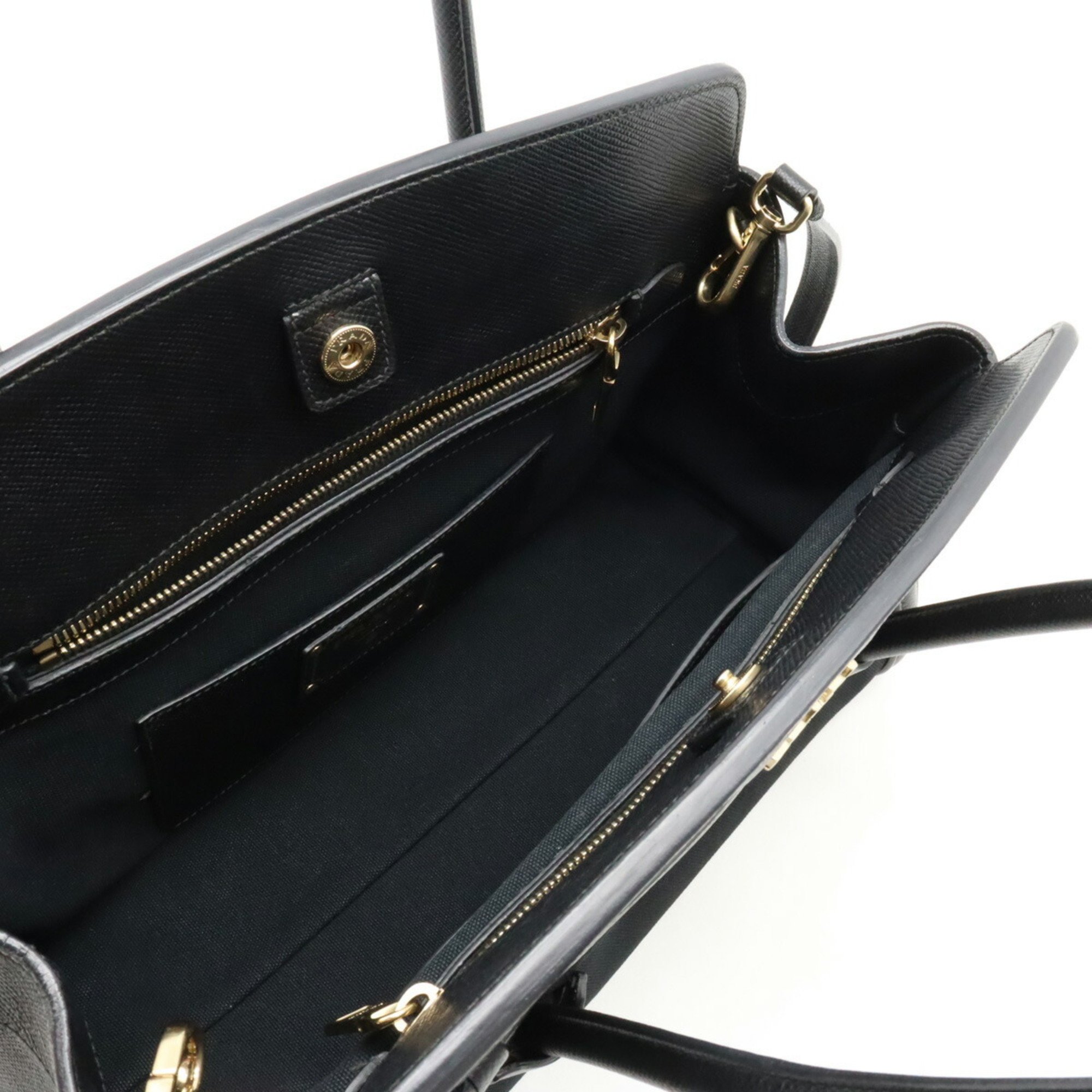 PRADA Prada Handbag Tote Bag Shoulder Canvas Leather NERO Black Purchased at a domestic boutique BN2595