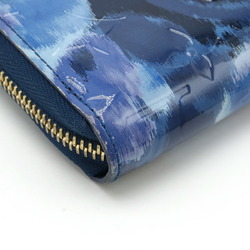 LOUIS VUITTON Louis Vuitton Vernis Ikat Flower Zippy Wallet Round Long Enamel Grand Blue M90018