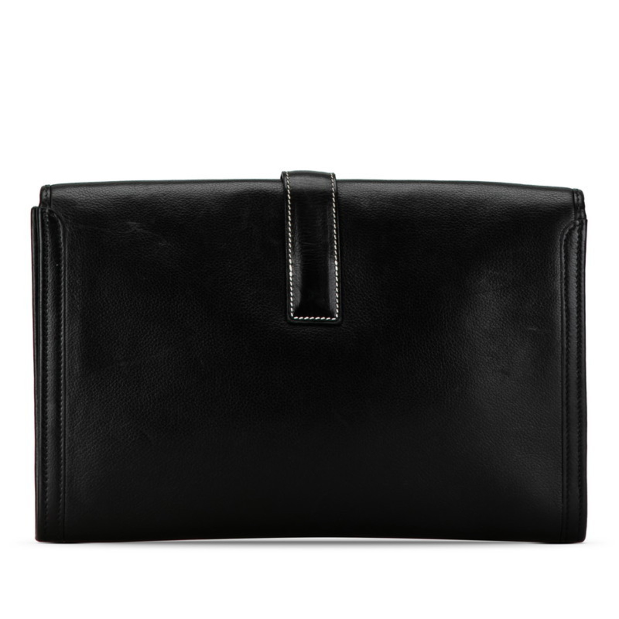 Hermes Jige PM Clutch Bag Black Box Calf Women's HERMES