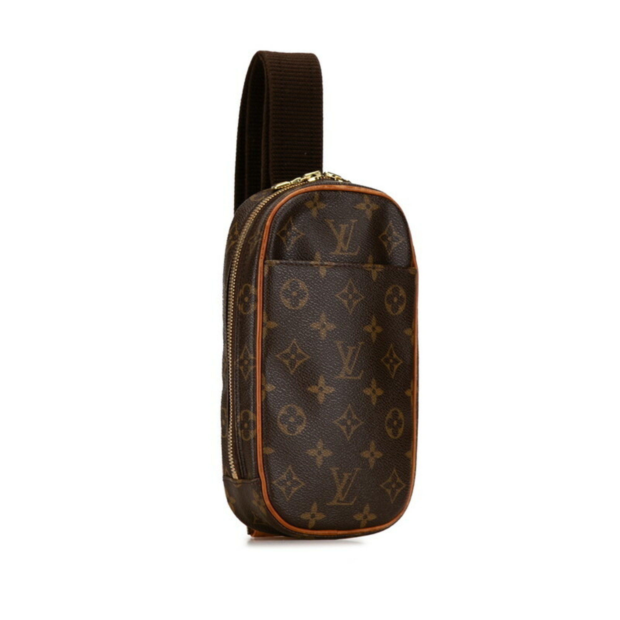 Louis Vuitton Monogram Pochette Ganju Body Bag Waist M51870 Brown PVC Leather Men's LOUIS VUITTON