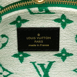 Louis Vuitton Monogram Jacquard Velvet LV Match On the Go PM Handbag Shoulder Bag 2WAY M46216 Green Gold Velour Leather Women's LOUIS VUITTON