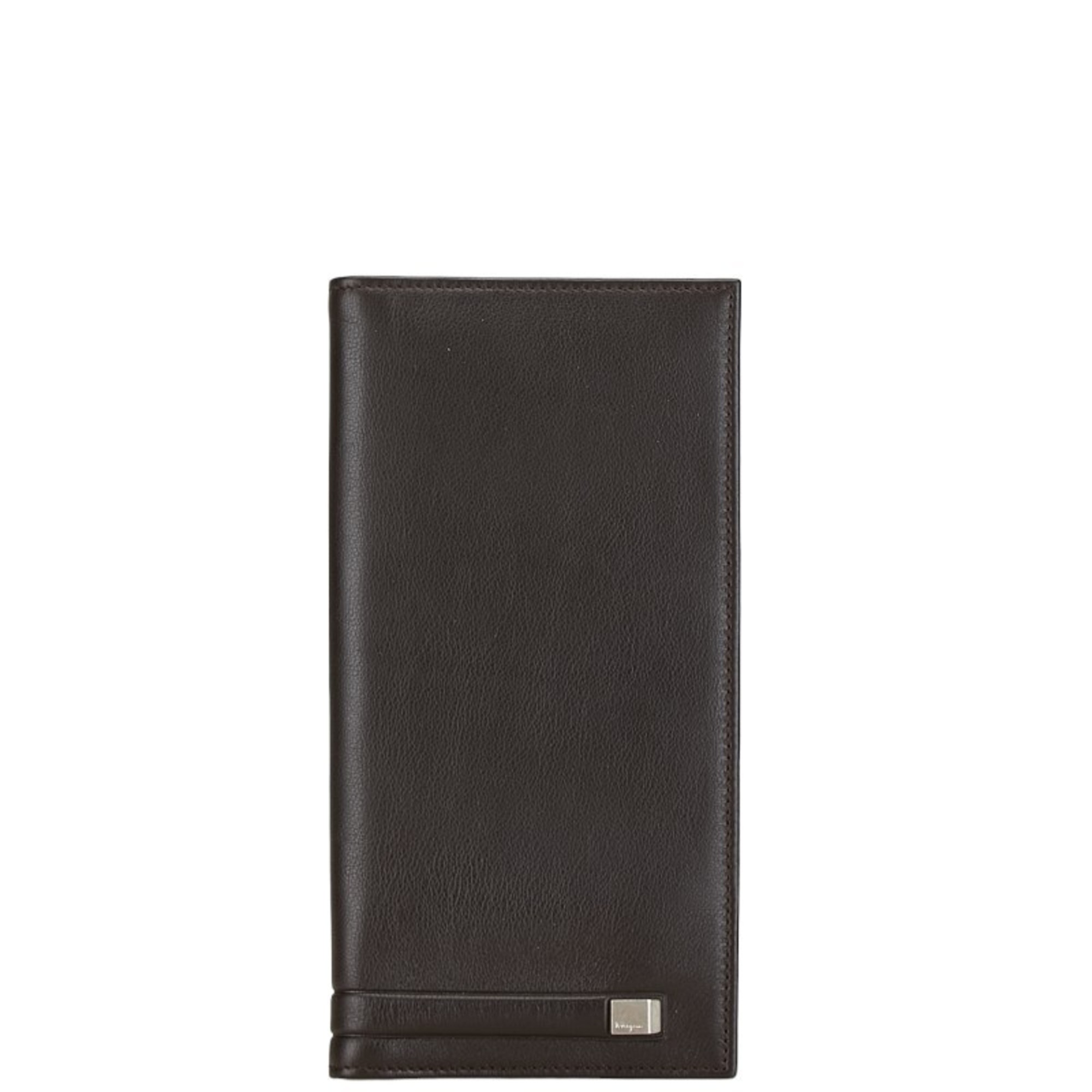 Salvatore Ferragamo Long Wallet Brown Leather Men's