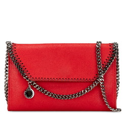 Stella McCartney Falabella Chain Shoulder Bag Red Polyurethane Women's