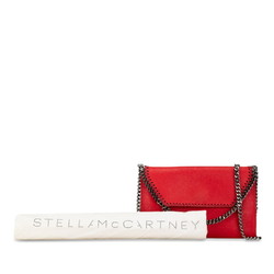 Stella McCartney Falabella Chain Shoulder Bag Red Polyurethane Women's