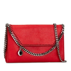 Stella McCartney Falabella Chain Shoulder Bag Red Polyurethane Women's