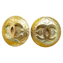 Chanel Coco Mark Earrings Gold Plated Women's CHANEL