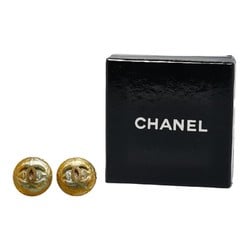 Chanel Coco Mark Earrings Gold Plated Women's CHANEL