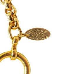 Chanel Coco Mark Chain Circle Pendant Necklace Gold Plated Women's CHANEL