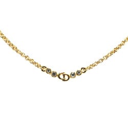 Christian Dior Dior CD rhinestone necklace gold plated for women